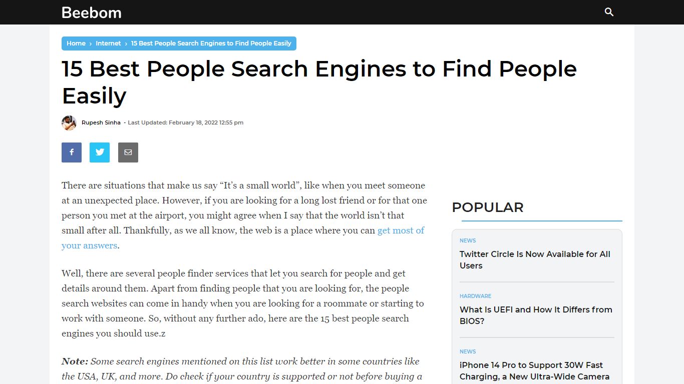 15 Best People Search Engines in 2022 [WORKING] | Beebom